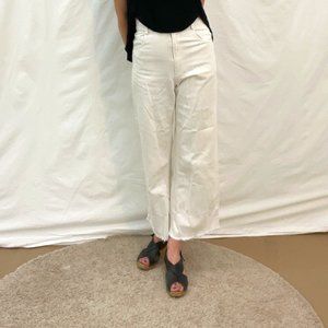 Rachel Comey, High Waisted, Wide Leg, Bone White Jeans, Size 4.